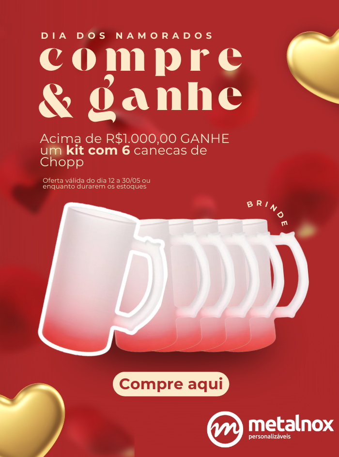 ganhe nas compras acima de R$ 1000 kit 6 canecas de chopp