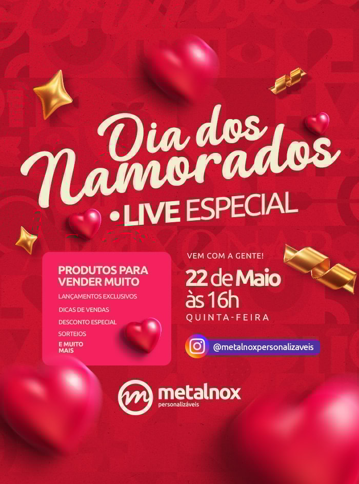 Nos Assista no instagram especial namos, teremos lançamentos dicas de vendas, desconto especial para o site, sorteio de brindes personalizaveis e emuito mais...