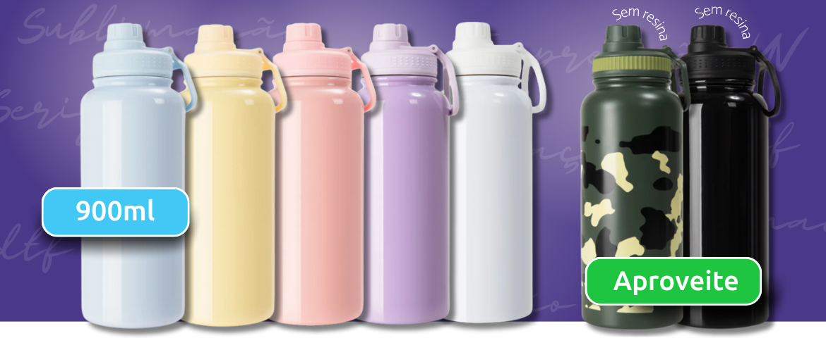 Emborrachada de 900 ml para sublimação e outras pesoanlização, eternize momentos. 