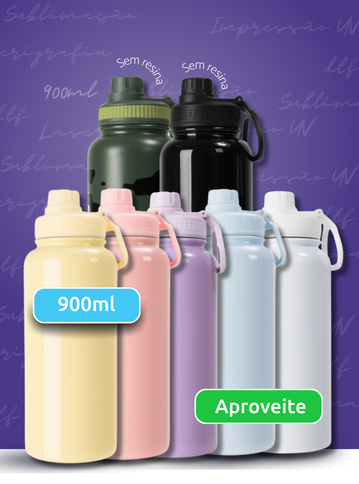 Emborrachada de 900 ml para sublimação e outras pesoanlização, eternize momentos. 