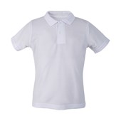 Camisa Polo Infantil Poliéster Branca - 1