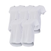 Camiseta Para Sublimação Branca Fitness Feminina  (Com 5 unidades)