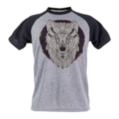 Camiseta Raglan Poliéster Mescla