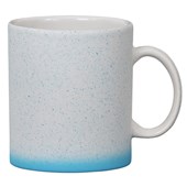 Caneca Cerâmica Splash delicadinha Branca Com Azul degradê Fosca 310ml (Com 12 unidades)