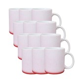 Caneca Ceramica Splash Vermelha Pink Fosca 325ml (Com 12 unidades)