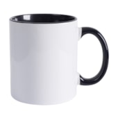 Caneca Para Sublimação Branca Com Interior, Alça E Borda Preta 325ml