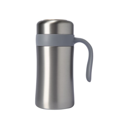 Caneca Térmica Pais Inox Cinza Útil Bazar 700ml - freitasvarejo