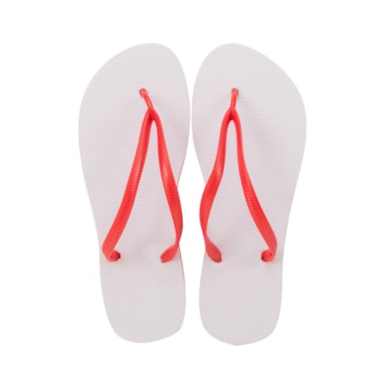Chinelo Para Sublimação Vermelho Com Tecido Branco 21/22