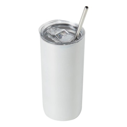 Copo Inox Com Tampa E Canudo Para Sublimação de 450ml