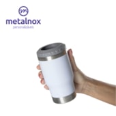 Copo Termico Inox Branco C/ Abridor Cerveja 3 Em 1 420ml