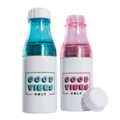 Garrafa Infantil 2 Em 1 - 500ml - Branca Com Tampa Azul