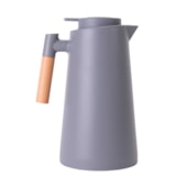 Garrafa Térmica Com Cabo de Bambu Home de 1 Litro Cinza - Sem Resina - Com Exibição Digital de Temperatura