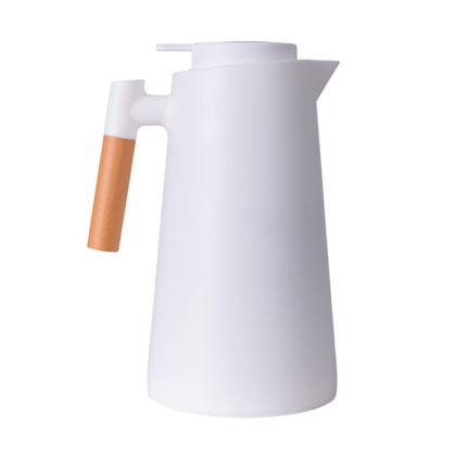 Garrafa Térmica Com Cabo de Bambu Home de 1litro Branca - Sem Resina - Com Exibição Digital de Temperatura