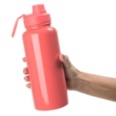 Garrafas Squeezes Para Sublimação Térmica Com Tampa Emborrachada de 900ml Pêssego