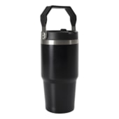 Kit 1 Copo Termico Inox Flip C/  Alca Preta  590ml  Sem Resina