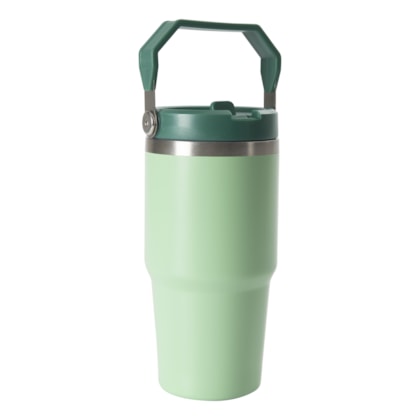 Kit 1 Copo Térmico Inox Flip C/  Alça Verde 590ml