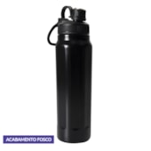 Kit 1 Garrafa Termi Inox Aquamax C/ Alca Preta Fosca 750ml S/ Resi