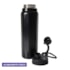 Kit 1 Garrafa Termi Inox Aquamax C/ Alca Preta Fosca 750ml S/ Resina