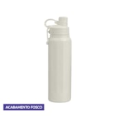 Kit 1 Garrafa Termica Inox Aquamax C/ Alca Branca Fosca 750ml