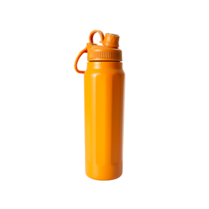 Kit 1 Garrafa Termica Inox Aquamax C/ Alca Laranja 750ml