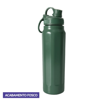 Kit 1 Garrafa Termica Inox Aquamax C/ Alca Verde Fosca 750ml
