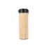 Kit 1 Garrafa Termica Inox Bambu C/ Alca Preta 450ml Sem Resina