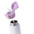 Kit 1 Garrafa Termica Inox Com Tampa Urso Lilas Com Bico de Silicone E Canudo de 435ml