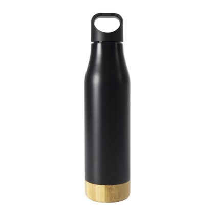 Kit 1 Garrafa Térmica Inox Executive Base Bambu 500ml - Sem Resina