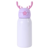 Kit 1 Garrafa Termica Inox Para Sublimacao Alce Tampa Rosa de 500ml
