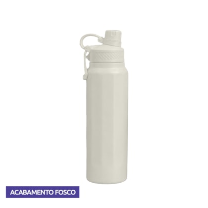 Kit 1 Garrafa Térmica Inox Para Sublimação Aquamax C/ Alça Branca Fosca 750ml