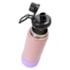 Kit 1 Garrafa Térmica Para Sublimação de Inox Rosa Fosca Com Base de Silicone Lilás de 500ml