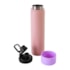 Kit 1 Garrafa Térmica Para Sublimação de Inox Rosa Fosca Com Base de Silicone Lilás de 750ml