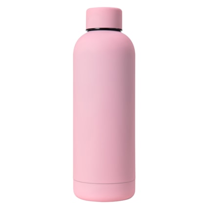 Kit 1 Garrafa Térmica Plana Rosa Fosca de 500ml Para Sublimação