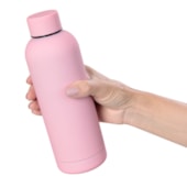 Kit 1 Garrafa Térmica Plana Rosa Fosca de 500ml Para Sublimação