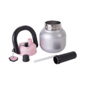 Kit 1 Garrafa Termica Puffy Prata de 600ml - Sem Resina