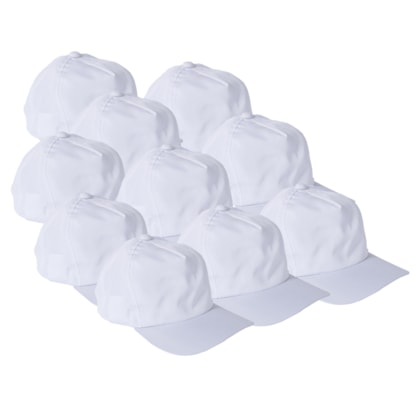 Kit 10 Boné Para Sublimação Branco Com Aba