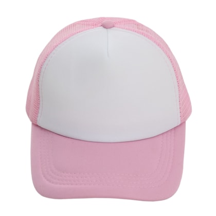 Kit 10 Boné Para Sublimação Com Tela E Aba Rosa