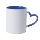 Kit 12 Caneca Ceramica Branca Alca Coracao Int. Azul Lilas 325ml