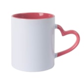 Produto Kit 12 Caneca Ceramica Branca Alca Coracao Int. Pessego 325ml