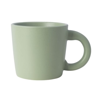 Kit 12 Caneca de Cerâmica Aconchego Verde Fosca 360ml - Sem Resina