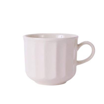 Kit 12 Caneca de Cerâmica Branca Bali de 280ml - Sem Resina