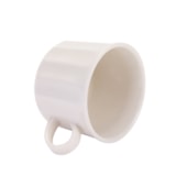 Kit 12 Caneca de Cerâmica Branca Bali de 280ml - Sem Resina