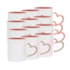 Kit 12 Caneca de Cerâmica Para Sublimação Com Alça de Coração E Interior Rosé Claro 325ml