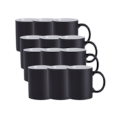Kit 12 Caneca Para Sublimação Mágica Preto Fosca 325mll