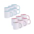 Kit 12 Canecas Ceram Bca 325ml Com Int/Alca Colorido 6 Azul 6 Rosa