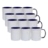Kit 12 Canecas de Cerâmica Branca Com Interior/Alça Azul Violeta Para Sublimação 325ml