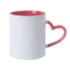 Kit 12 Caneca Ceramica Branca Alca Coracao Int. Pessego 325ml