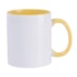 Kit 12 Canecas de Cerâmica Branca Para Sublimação Com Interior/Alça Amarelo de 325ml - 43678
