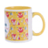 Kit 12 Canecas de Cerâmica Branca Para Sublimação Com Interior/Alça Amarelo de 325ml - 43678
