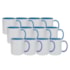 Kit 12 Canecas de Cerâmica Branca Para Sublimação Com Interior/Alça Azul Light de 325ml